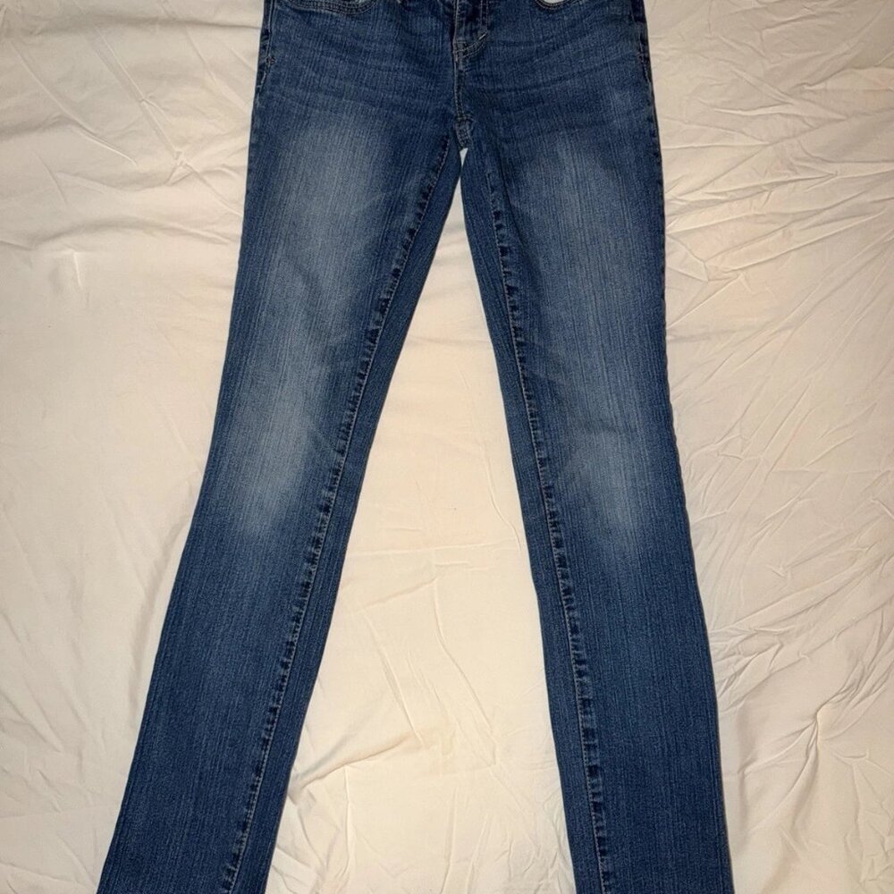 Aeropostale Bayla Skinny Jeans Women’s Size 4 Long Medium Wash Blue Denim